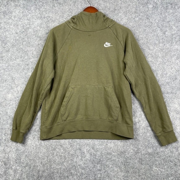 Nike Sportswear Essential Women's Funnel Neck Hoodie Size Small Green BV4116 - Picture 1 of 9